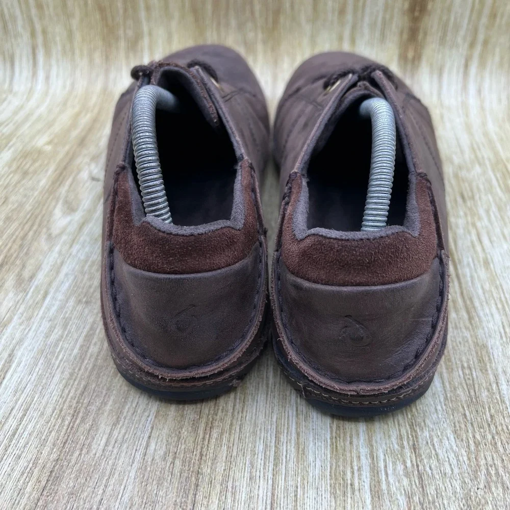 OluKai Hano Oxford Men's Size 10 Dark Brown Leather Lace Up Drop-In Heel Casual‎